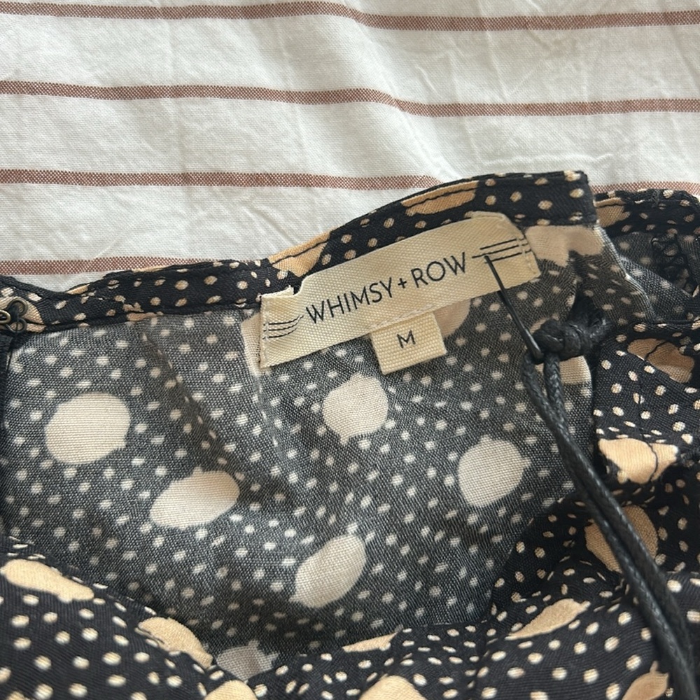 NWT Whimsy + Row Black Skirt with Beige Polka Dot Print - Picture 8 of 10